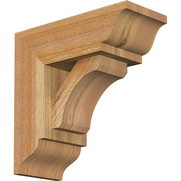 Ekena Millwork Legacy Traditional Rough Sawn Bracket w/ Offset Brace, Western Red Cedar, 6"W x 14"D x 14"H BKT0604X14X14LEC01RWR - main